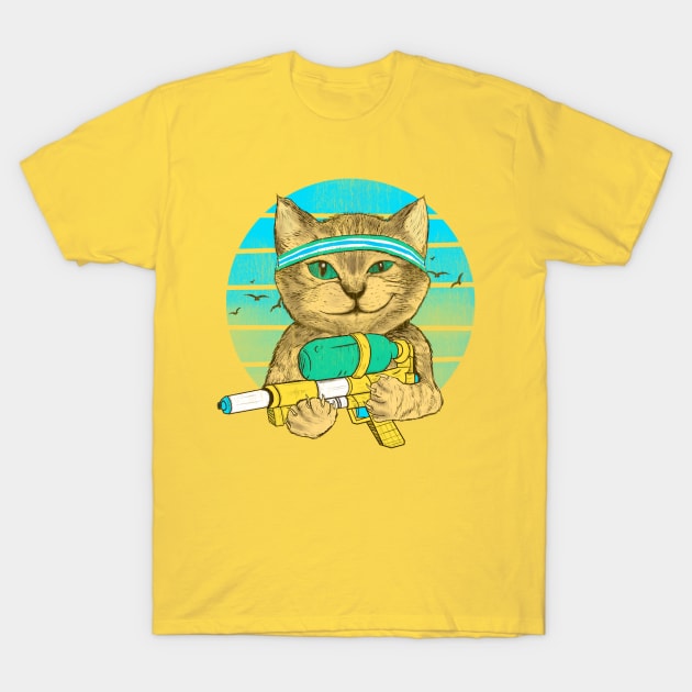 water gun summer cat T-Shirt by Deduder.store
